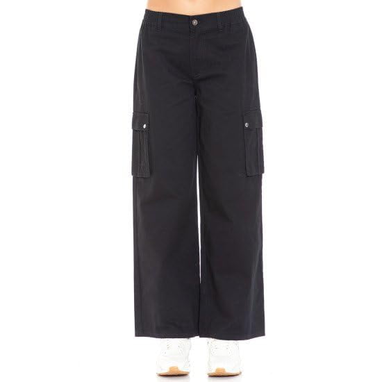 J. METHOD Women’s Cargo Pants – Cotton Twill Fabric Wide Leg Multi ...