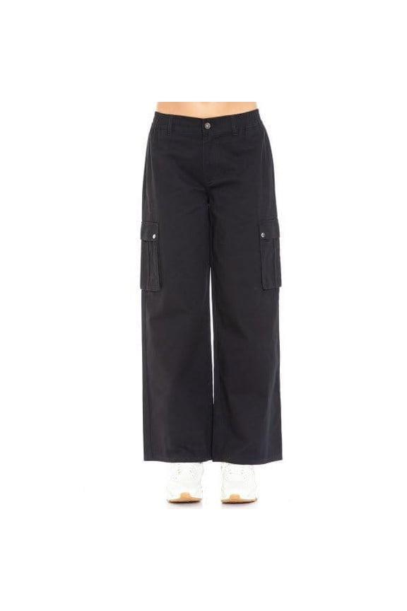 Women’s Cargo Pants – Cotton Twill Fabric Wide Leg Multi Pockets Casual Trouser