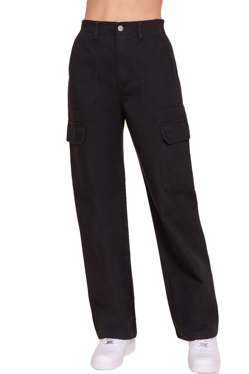 J. METHOD Women's Cargo Pants – High Waisted Wide Leg Multi Pockets ...