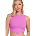 thumbnail image 1 of J. METHOD Women's Crop Tank Top Sleeveless V-Neck Hem Ribbed Knit Cropped T Shirts, 1 of 3