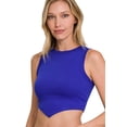 thumbnail image 1 of J. METHOD Women's Crop Tank Top Sleeveless V-Neck Hem Ribbed Knit Cropped T Shirts, 1 of 1