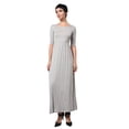 thumbnail image 1 of J. METHOD Women's Half Sleeve Scoop Neck Plain Modest Maxi Long Dress NEWDR44 Heather M, 1 of 6