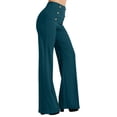 thumbnail image 1 of J. METHOD Women’s High Waisted Sailor Bell Bottom Elastic Waist Long Pants Made in USA NEWP44 Green S, 1 of 5