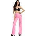thumbnail image 1 of J. METHOD Women’s High Waisted Sailor Bell Bottom Elastic Waist Long Pants Made in USA NEWP44 Pink L, 1 of 5