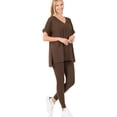 thumbnail image 1 of J. METHOD Women's Loungewear Set - 2 Piece Outfit Short Sleeve V-Neck Top and Leggings Soft Brushed Microfiber Fabric S-3XL, 1 of 1