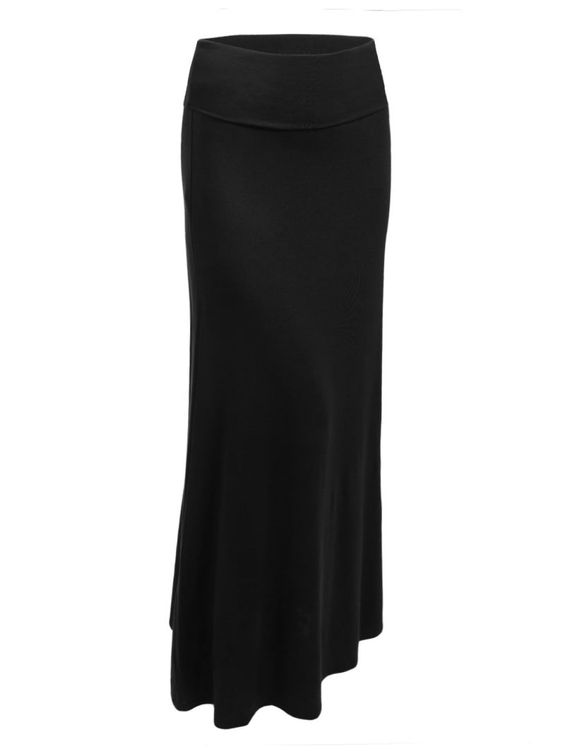 METHOD Women's Maxi Skirt High Waisted Fold Over Elastic