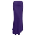 thumbnail image 1 of J. METHOD Women's Maxi Skirt High Waisted Fold Over Elastic Waistband Jersey Stretch Skirts Made in USA NEWSK05 Purple S, 1 of 5