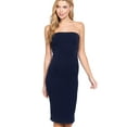 thumbnail image 1 of J. METHOD Women's Midi Dress Strapless Tube Top Stretch Basic Casual Knee Length One Piece, 1 of 4