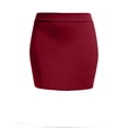 thumbnail image 1 of J. METHOD Women's Mini Skirt Stretch Knit Bodycon Slim Fit Pencil Solid Skirts Made in USA NEWSK09 Burgundy S, 1 of 6