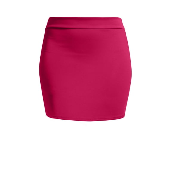 J. METHOD Women's Mini Skirt Stretch Knit Bodycon Slim Fit Pencil Solid Skirts Made in USA NEWSK09 Fuchsia L
