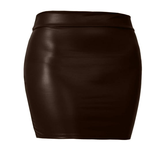 J. METHOD Women's Mini Skirt Stretch Knit Bodycon Slim Fit Pencil Solid Skirts Made in USA NEWSK09 Matt Brown M