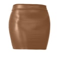 thumbnail image 1 of J. METHOD Women's Mini Skirt Stretch Knit Bodycon Slim Fit Pencil Solid Skirts Made in USA NEWSK09 Matt Camel M, 1 of 6