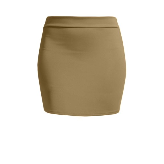 J. METHOD Women's Mini Skirt Stretch Knit Bodycon Slim Fit Pencil Solid Skirts Made in USA NEWSK09 Mocha L