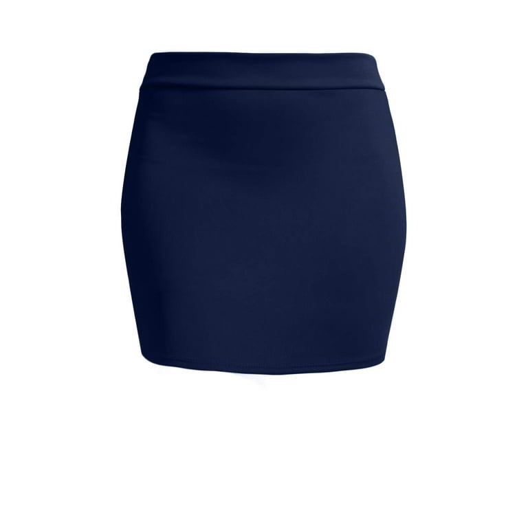 J. Method Women s Mini Skirt Stretch Knit Bodycon Slim Fit Pencil Solid Skirts Made in USA Newsk09 Navy L Size Large Blue