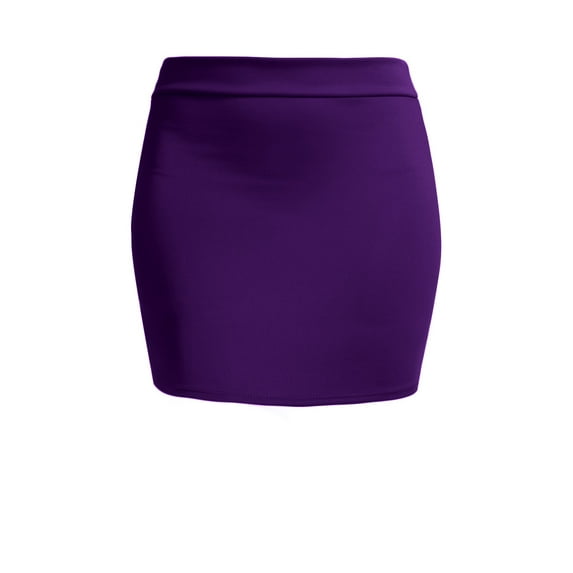 J. METHOD Women's Mini Skirt Stretch Knit Bodycon Slim Fit Pencil Solid Skirts Made in USA NEWSK09 Purple S