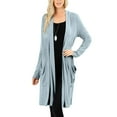 thumbnail image 1 of J. METHOD Women's Open Front Long Sleeve Cardigan Casual Basic Lightweight Soft Sweater with Slouchy Pockets NEWJ1440 Blue Grey 3X, 1 of 5