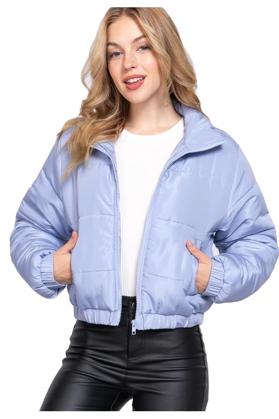 Women's Puffer Jacket Long Sleeve Padding Coat Casual Zipper Clouser Warm Outerwear