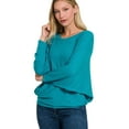 thumbnail image 1 of J. METHOD Women's Pullover Sweater - Batwing Long Sleeve Boat Neck Ribbed Soft Knit Top S-3XL, 1 of 1