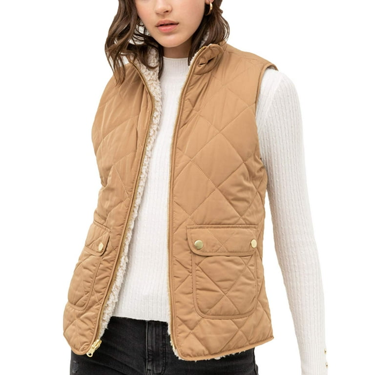 J. METHOD Women s Quilted Vest Reversible Lightweight Sleeveless