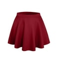 thumbnail image 1 of J. METHOD Women’s Skater Skirt Elastic Waist Casual Mini Flared Swing Pleated Skirts Made in USA NEWSK06 Burgundy M, 1 of 6