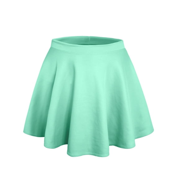 J. METHOD Women’s Skater Skirt Elastic Waist Casual Mini Flared Swing Pleated Skirts Made in USA NEWSK06 Mint L