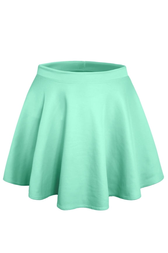 Women’s Skater Skirt Elastic Waist Casual Mini Flared Swing Pleated Skirts Made in USA NEWSK06 Mint S