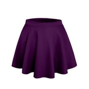 J. METHOD Women s Skater Skirt Elastic Waist Casual Mini Flared Swing Pleated Skirts Made in USA NEWSK06 Purple S