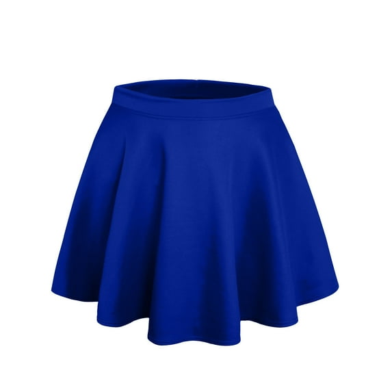 J. METHOD Women’s Skater Skirt Elastic Waist Casual Mini Flared Swing Pleated Skirts Made in USA NEWSK06 Royal Blue L