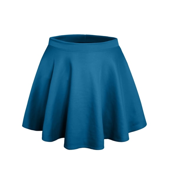 J. METHOD Women’s Skater Skirt Elastic Waist Casual Mini Flared Swing Pleated Skirts Made in USA NEWSK06 Teal M