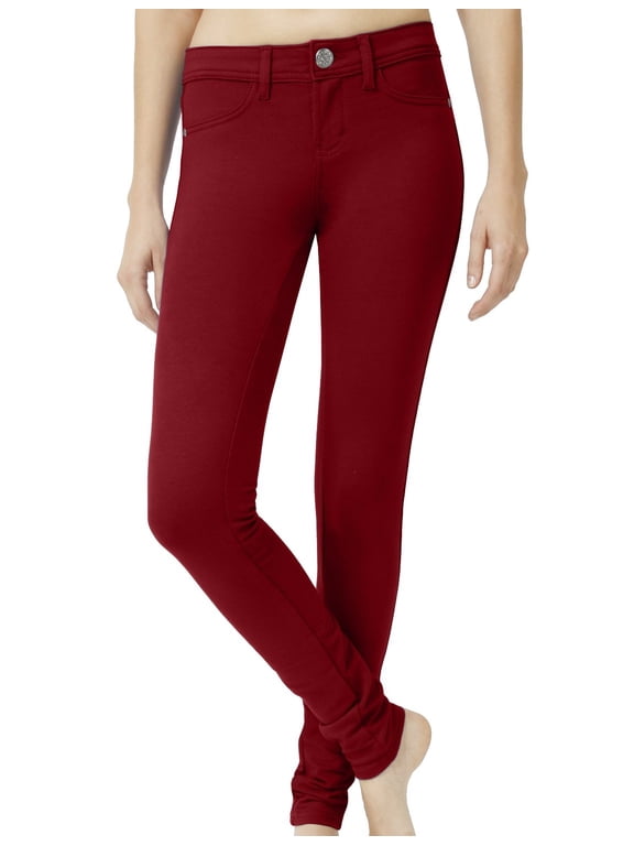Women’s Skinny Pants Soft Everyday Solid Color Basic Slim Tight Fit Stretch Legging Jeggings Jeans NEWP77 Burgundy 2X