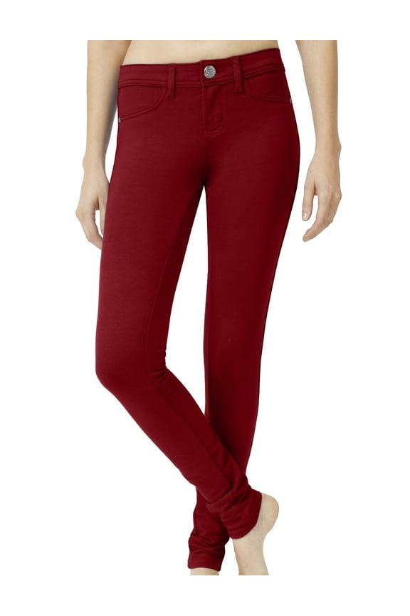 Women’s Skinny Pants Soft Everyday Solid Color Basic Slim Tight Fit Stretch Legging Jeggings Jeans NEWP77 Burgundy 3X