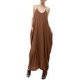 thumbnail image 1 of J. METHOD Women's Sleeveless Adjustable Spaghetti Strap Lightweight Loose Fit Maxi Long Dress NEWDR25 Khaki M, 1 of 7
