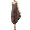 thumbnail image 1 of J. METHOD Women's Sleeveless Spaghetti Strap Loose Fit Harem Pants Comfy Jumpsuit NEWJS03 Mocha M, 1 of 6