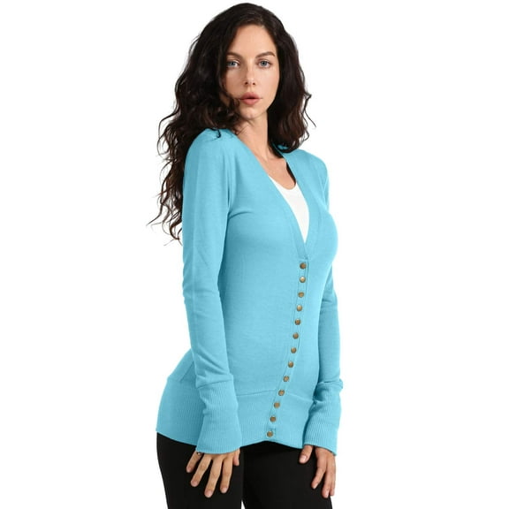 J. METHOD Women's Snap Button Cardigan Long Sleeve Knit Ribbed Sweater NEWJ181 Ash Mint 1X
