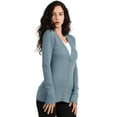 thumbnail image 1 of J. METHOD Women's Snap Button Cardigan Long Sleeve Knit Ribbed Sweater NEWJ181 Blue Grey XL, 1 of 5