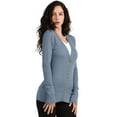 thumbnail image 1 of J. METHOD Women's Snap Button Cardigan Long Sleeve Knit Ribbed Sweater NEWJ181 Cement 1X, 1 of 5
