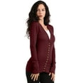 thumbnail image 1 of J. METHOD Women's Snap Button Cardigan Long Sleeve Knit Ribbed Sweater NEWJ181 Dark Burgundy 2X, 1 of 5