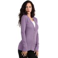 thumbnail image 1 of J. METHOD Women's Snap Button Cardigan Long Sleeve Knit Ribbed Sweater NEWJ181 Lilac Grey XL, 1 of 5