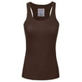 thumbnail image 1 of J. METHOD Women's Tank Top Sleeveless Racerback Basic Stretch Comfy Slim Fitted Ribbed Knit Tops Workout Yoga T Shirt NEWT386 Brown S, 1 of 6