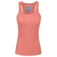 thumbnail image 1 of J. METHOD Women's Tank Top Sleeveless Racerback Basic Stretch Comfy Slim Fitted Ribbed Knit Tops Workout Yoga T Shirt NEWT386 Coral M, 1 of 6
