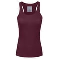 thumbnail image 1 of J. METHOD Women's Tank Top Sleeveless Racerback Basic Stretch Comfy Slim Fitted Ribbed Knit Tops Workout Yoga T Shirt NEWT386 Dark Plum M, 1 of 5