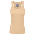thumbnail image 1 of J. METHOD Women's Tank Top Sleeveless Racerback Basic Stretch Comfy Slim Fitted Ribbed Knit Tops Workout Yoga T Shirt NEWT386 Orange Cream L, 1 of 6