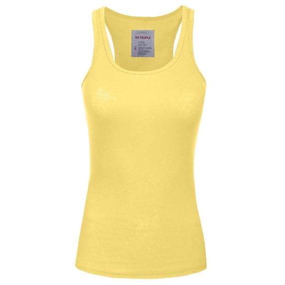 J. METHOD Women's Tank Top Sleeveless Racerback Basic Stretch Comfy Slim Fitted Ribbed Knit Tops Workout Yoga T Shirt