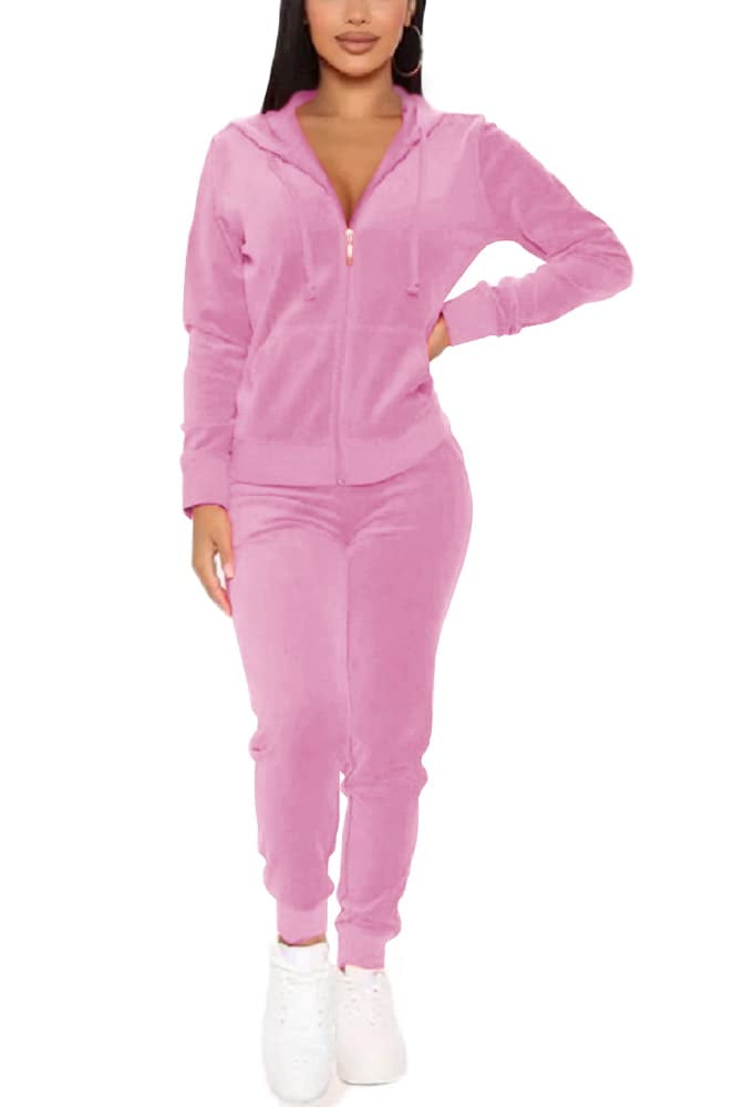 J. METHOD Women's Tracksuit Set 2 Piece Outfit Velour Velvet J. METHOD Women's Tracksuit Set 2 Piece Outfit Velour Velvet