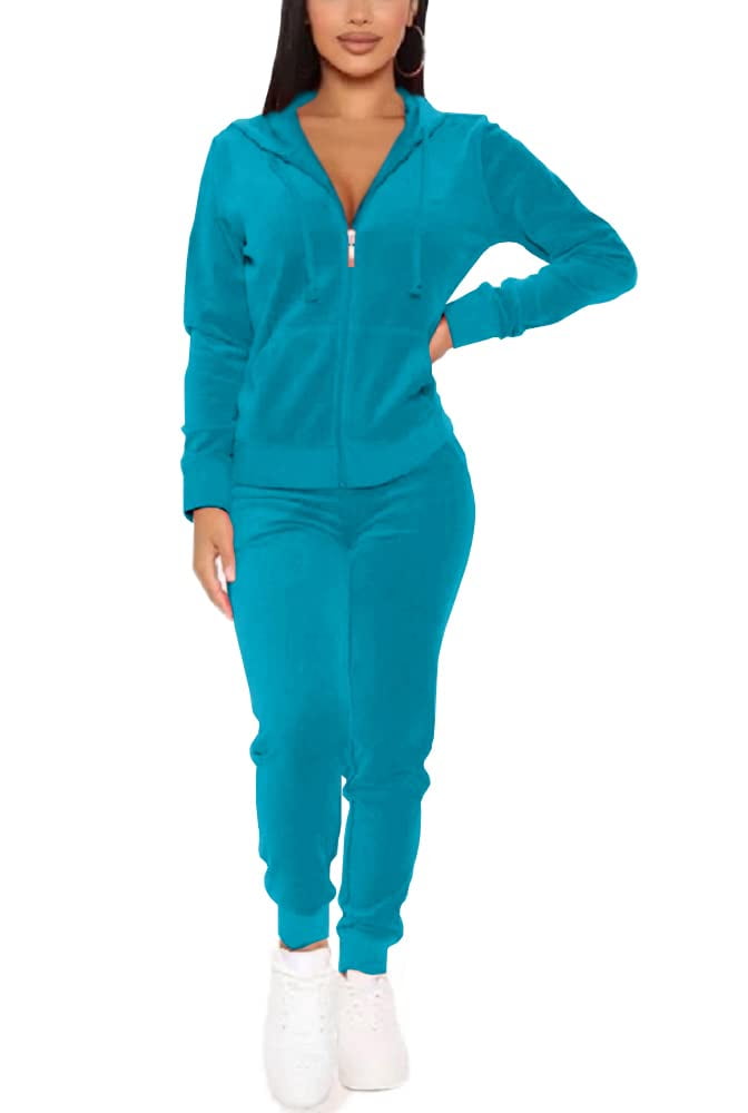 J. METHOD Women s Tracksuit Set 2 Piece Outfit Velour Velvet