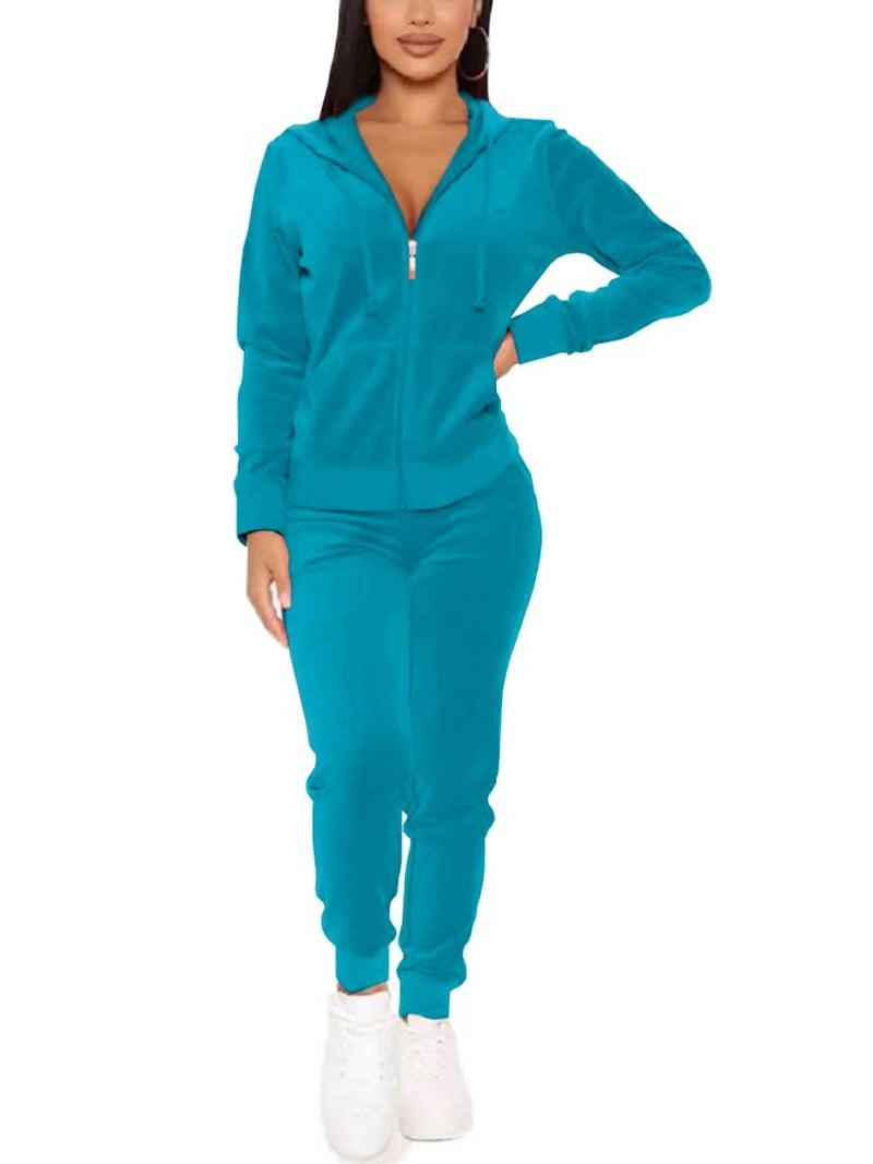 J. METHOD Women's Tracksuit Set 2 Piece Outfit Velour Velvet