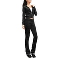 thumbnail image 1 of J. METHOD Women’s Tracksuit Set Casual 2 Piece Outfit Slim Fit Velour Velvet Zip Up Hoodie Jacket Top and Sweatpants Sweatsuit NEWTS03 Black 3X, 1 of 6