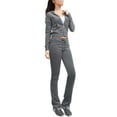 thumbnail image 1 of J. METHOD Women’s Tracksuit Set Casual 2 Piece Outfit Slim Fit Velour Velvet Zip Up Hoodie Jacket Top and Sweatpants Sweatsuit NEWTS03 Charcoal M, 1 of 6