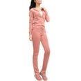 thumbnail image 1 of J. METHOD Women’s Tracksuit Set Casual 2 Piece Outfit Slim Fit Velour Velvet Zip Up Hoodie Jacket Top and Sweatpants Sweatsuit NEWTS03 Dark Blush XL, 1 of 6