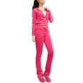 thumbnail image 1 of J. METHOD Women’s Tracksuit Set Casual 2 Piece Outfit Slim Fit Velour Velvet Zip Up Hoodie Jacket Top and Sweatpants Sweatsuit NEWTS03 Fuchsia M, 1 of 6